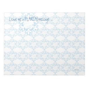Winter Snowflakes Humoureuze boodschap Notitieblok