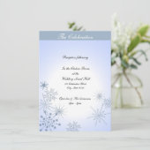 Winter Snowflakes Ice Blue Kaart (Staand voorkant)