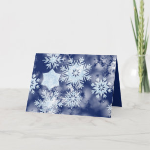 Winter Snowflakes Icy Blue Feestdagen Kaart