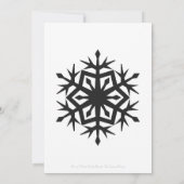 Winter Snowflakes in Black Wedding Invitation Kaart (Achterkant)