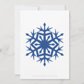 Winter Snowflakes in Blue Wedding Invitation Kaart (Achterkant)