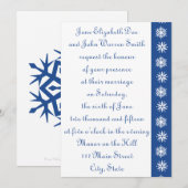 Winter Snowflakes in Blue Wedding Invitation Kaart (Voorkant / Achterkant)