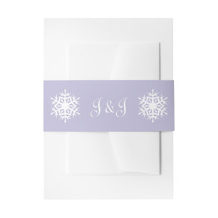 Winter Snowflakes in de uitnodigingsband van Laven Uitnodigingen Wikkel