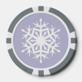 Winter Snowflakes in Lavender Poker Chips (Voorkant)