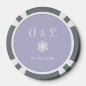Winter Snowflakes in Lavender Poker Chips (Achterkant)
