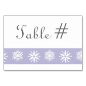Winter Snowflakes in Lavender Table Kaart (Achterkant)