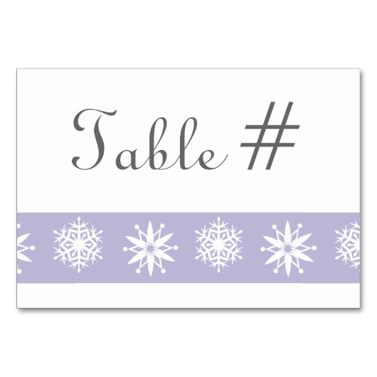 Winter Snowflakes in Lavender Table Kaart (Voorkant)