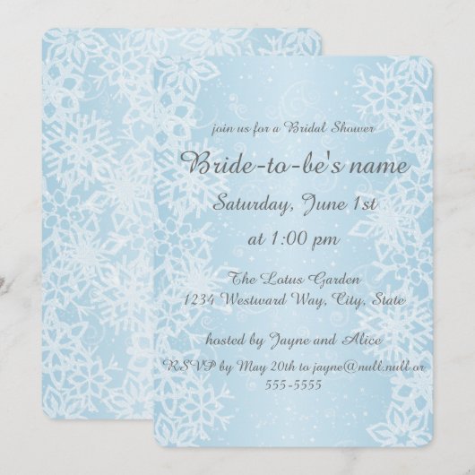 Winter Snowflakes Kaart (Voorkant / Achterkant)