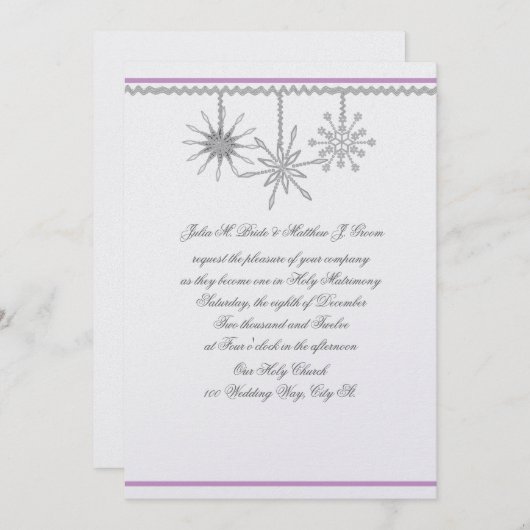 Winter Snowflakes Kaart (Voorkant / Achterkant)