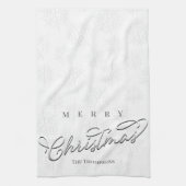 Winter Snowflakes Kalligrafie Script Aangepast Theedoek (Verticaal)