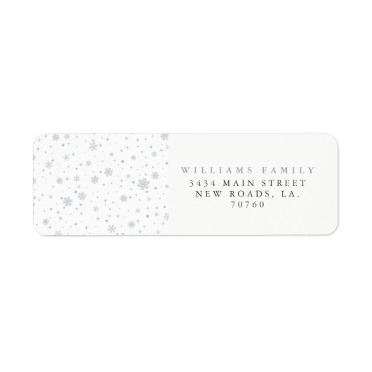 Winter Snowflakes kerst Etiket (Voorkant)