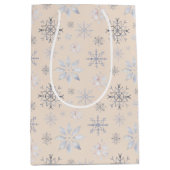 Winter Snowflakes kerst Medium Cadeauzakje (Voorkant)