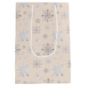 Winter Snowflakes kerst Medium Cadeauzakje (Achterkant)
