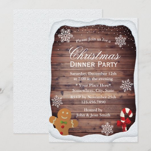 Winter Snowflakes kerstfeest Kaart (Voorkant / Achterkant)