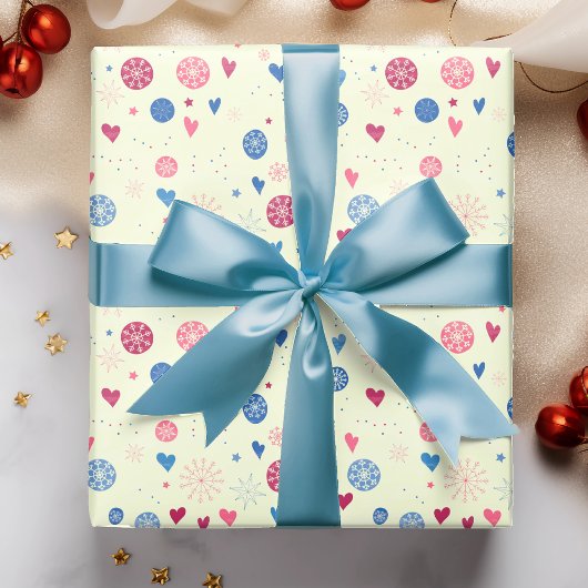 Winter Snowflakes Kerstvakantie Patroon Cadeaupapier