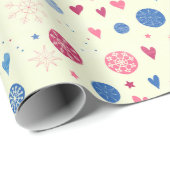 Winter Snowflakes Kerstvakantie Patroon Cadeaupapier (Rol Hoek)