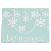 Winter Snowflakes Laat het sneeuwen Groot Cadeauzakje (Voorkant)
