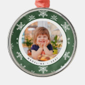 Winter Snowflakes Lijst Fotokerstversiering Metalen Ornament (Voorkant)