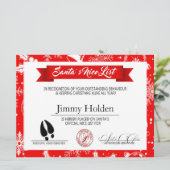 Winter Snowflakes Lijst van de kerstman Feestdagenkaart (Staand voorkant)