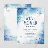 Winter Snowflakes Moving Announding Briefkaart (Voorkant / Achterkant)
