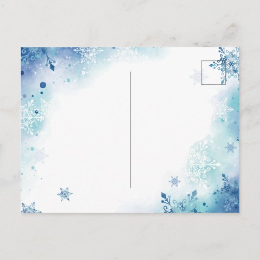 Winter Snowflakes Moving Announding Briefkaart (Achterkant)