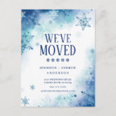 Winter Snowflakes Moving Announding Briefkaart (Voorkant)