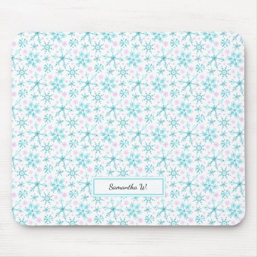 Winter Snowflakes Muismat (Voorkant)