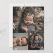 Winter Snowflakes Naam Handtekenscript Nieuwe baby Aankondiging (Achterkant)