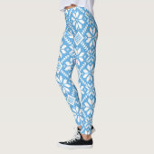 Winter Snowflakes Nordic Knit Sweater Blue White Leggings (Links)