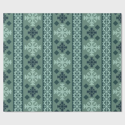 Winter Snowflakes Nordic Wrapping Paper Cadeaupapier (Vlak)