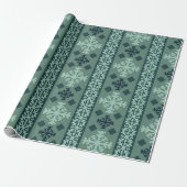 Winter Snowflakes Nordic Wrapping Paper Cadeaupapier (Uitgerold)