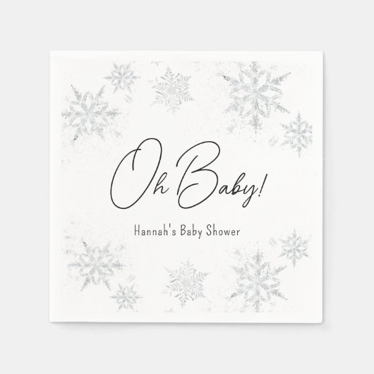 Winter Snowflakes Oh baby Napkins Servet (Voorkant)