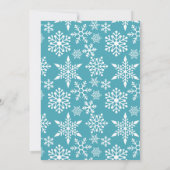 Winter Snowflakes op de feestdag in Turquoise Kaart (Achterkant)