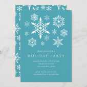 Winter Snowflakes op de feestdag in Turquoise Kaart (Voorkant / Achterkant)