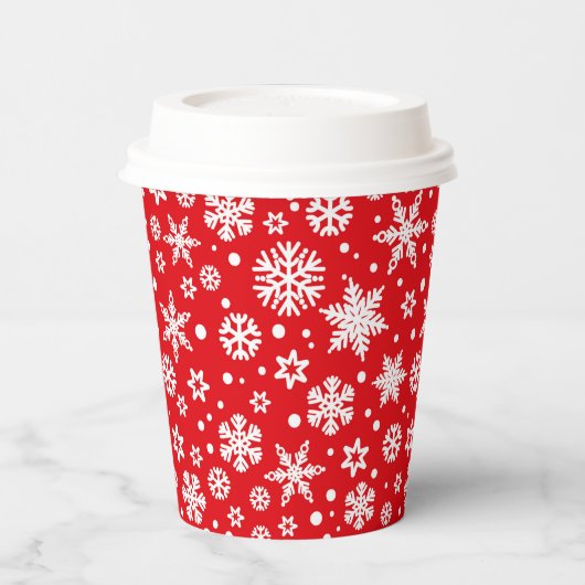Winter Snowflakes Papieren Bekers (Links)