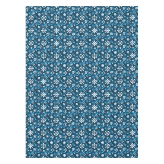 Winter Snowflakes Pattern On Cool Abstract Blue Tafelkleed (Voorkant)