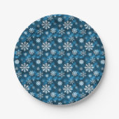 Winter Snowflakes Pattern On Cool Blue Background Papieren Bordje (Voorkant)