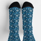 Winter Snowflakes Pattern On Cool Blue Sokken (Top)