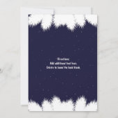 Winter Snowflakes & Pine Tree Huwelijksuitnodiging Kaart (Achterkant)