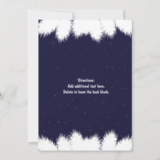 Winter Snowflakes & Pine Tree Huwelijksuitnodiging Kaart (Achterkant)