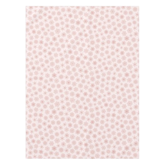 Winter Snowflakes Print Blush Pink Kerstmis Tafelkleed (Voorkant)