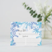 Winter Snowflakes Recept Kaart (Staand voorkant)