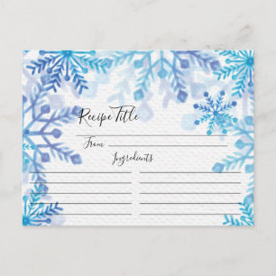 Winter Snowflakes Recipkaart Briefkaart