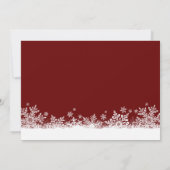 Winter Snowflakes Red Holiday Wedding Invitations Kaart (Achterkant)
