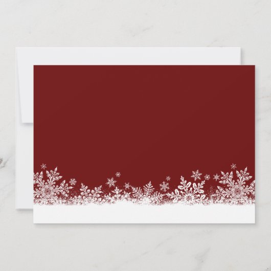 Winter Snowflakes Red Holiday Wedding Invitations Kaart (Achterkant)