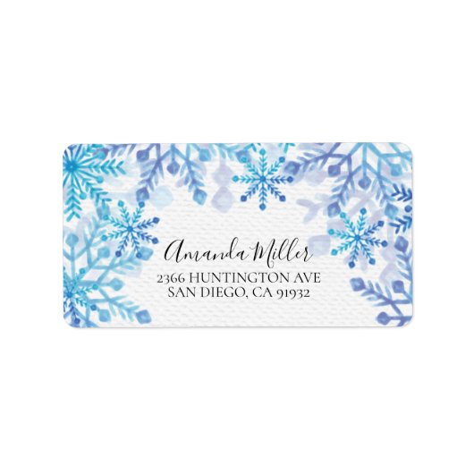 Winter Snowflakes Return Address Label (Voorkant)