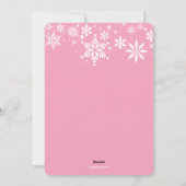 Winter Snowflakes Roze aankondiging (Achterkant)