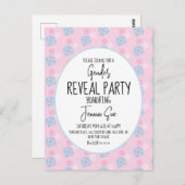 Winter Snowflakes Roze Blauw Geslacht Briefkaart (Voorkant / Achterkant)