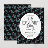 Winter Snowflakes Roze Blauw Geslacht Briefkaart (Voorkant / Achterkant)