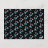 Winter Snowflakes Roze Blauw Geslacht Briefkaart (Achterkant)